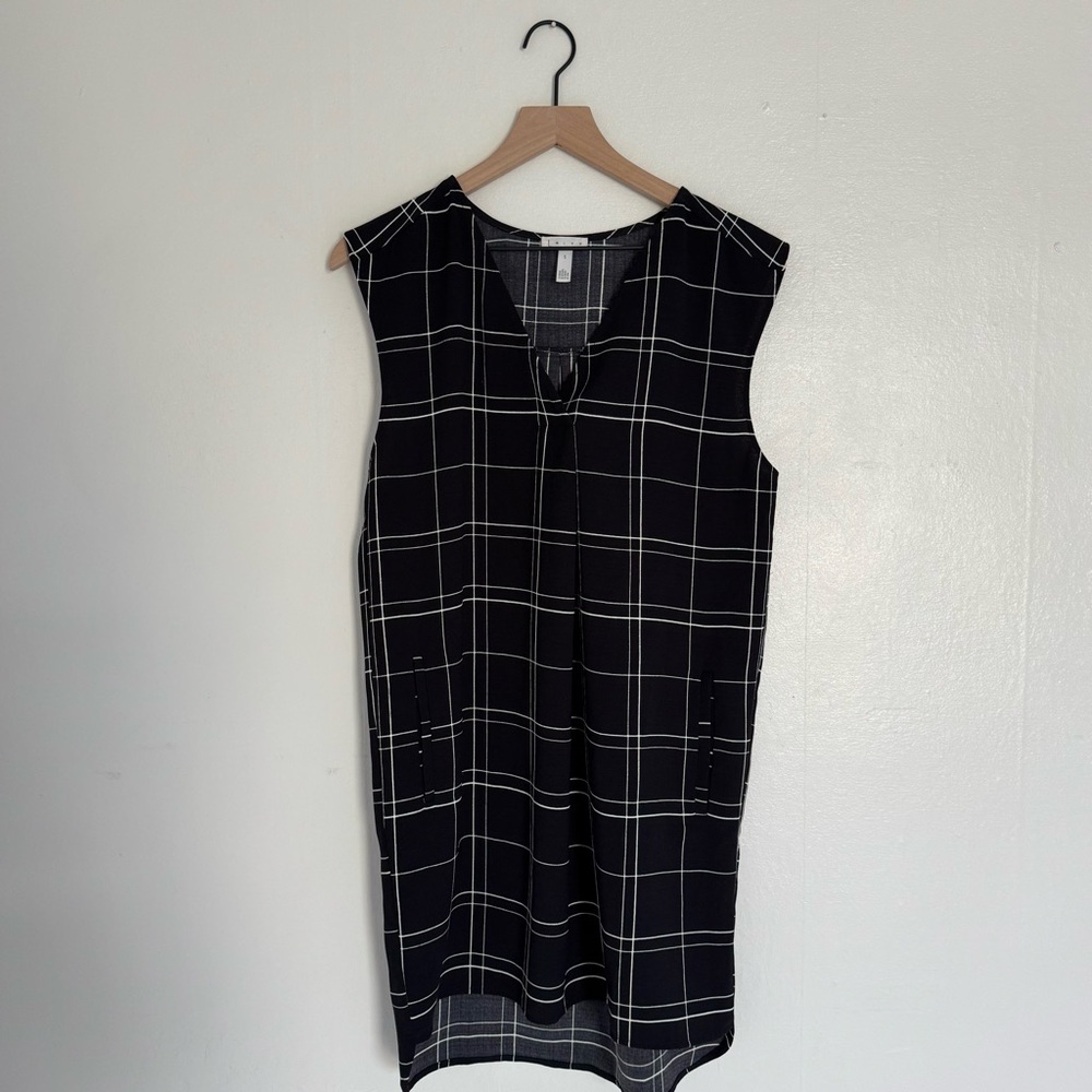 Leith Black and White Plaid Dress